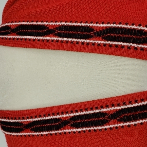 ELITEX New Zealand Fine Wool Blend Cardigan Red & Black with Suede Accents EUC - Picture 6 of 14